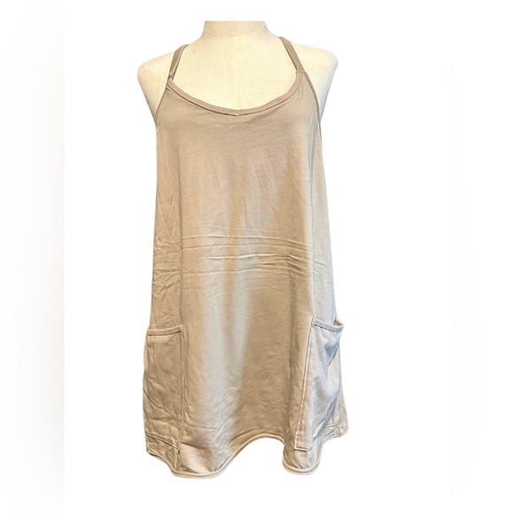 Free People Movement Hot Shot Romper Mini Dress in Mocha Latte Sz Small - Picture 5 of 14